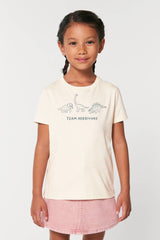 T-shirt Rebel Team , coton vegan et bio, unisexe, écru, taille du 3-4 ans au 12-14 ans