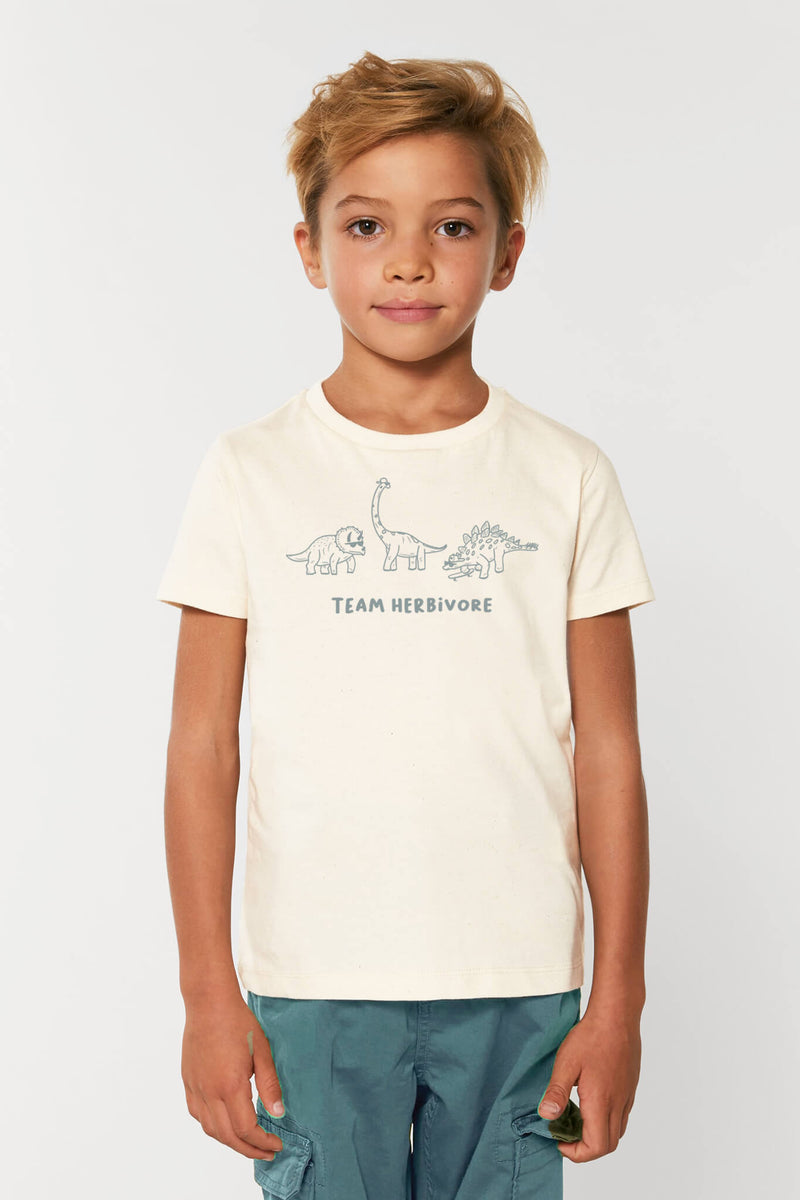 T-shirt Rebel Team , coton vegan et bio, unisexe, écru, taille du 3-4 ans au 12-14 ans